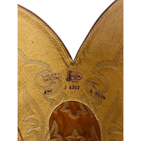 Ladies Justin Brown Snakeskin Almond Toe Cowgirl Western Boots Size 8.5 C *WIDE* - Picture 7 of 7